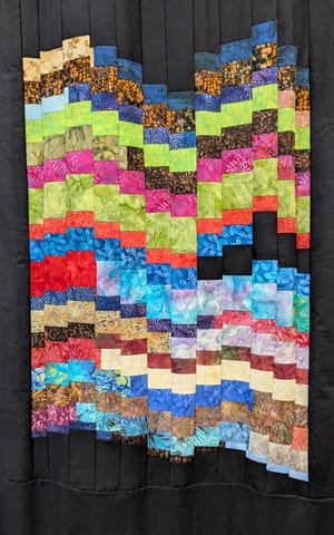 Strip piecing curtain